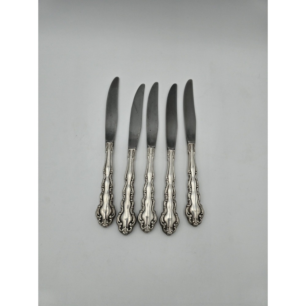 Oneida Community Silverplate Modern Baroque Salad Forks Set Of 5 Silver Plate